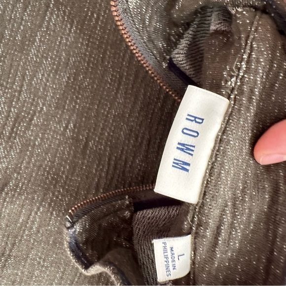 ROWM mens 1/4 zip pullover sweater olive green sz.L - Picture 2 of 3